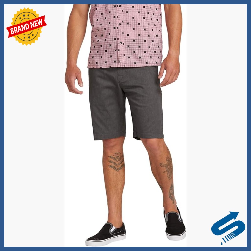 Modern Fit 21" Chino Shorts, Flat Front, Stretch Twill, Casual Walk Shorts